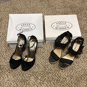 Two Pairs Steve Madden Black Women's Heels Size 10